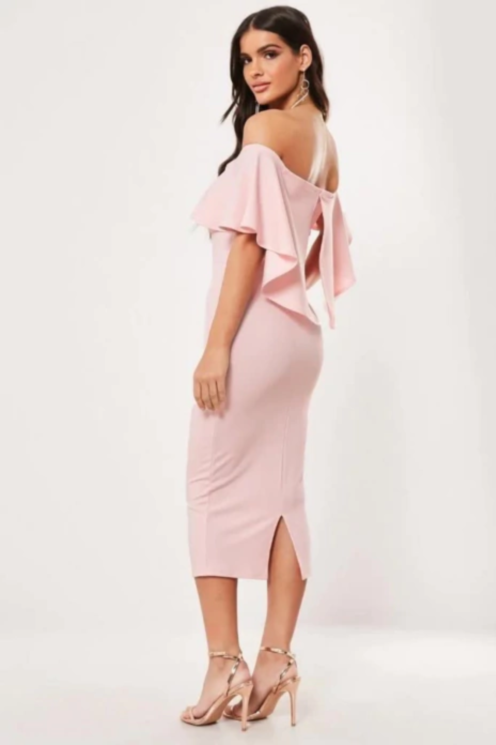 Vestido Midi Com Babado E Fenda - Image 4