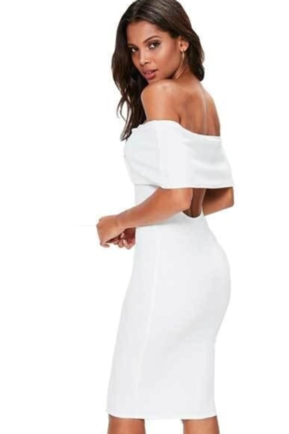 Vestido Feminino Ombro a Ombro Com Babado - Image 3