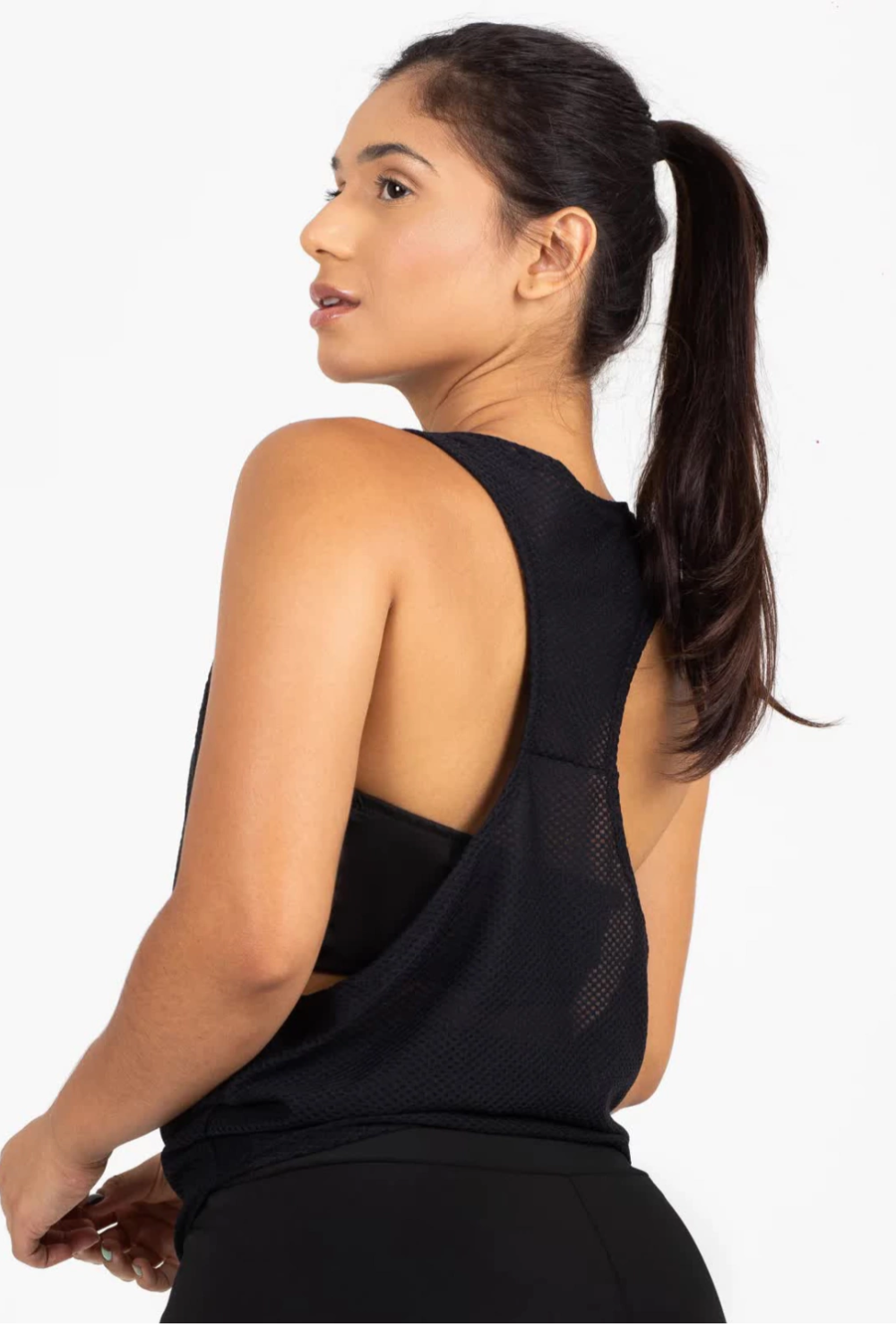 Regata Fitness Tela Dryfit Preto Nadador