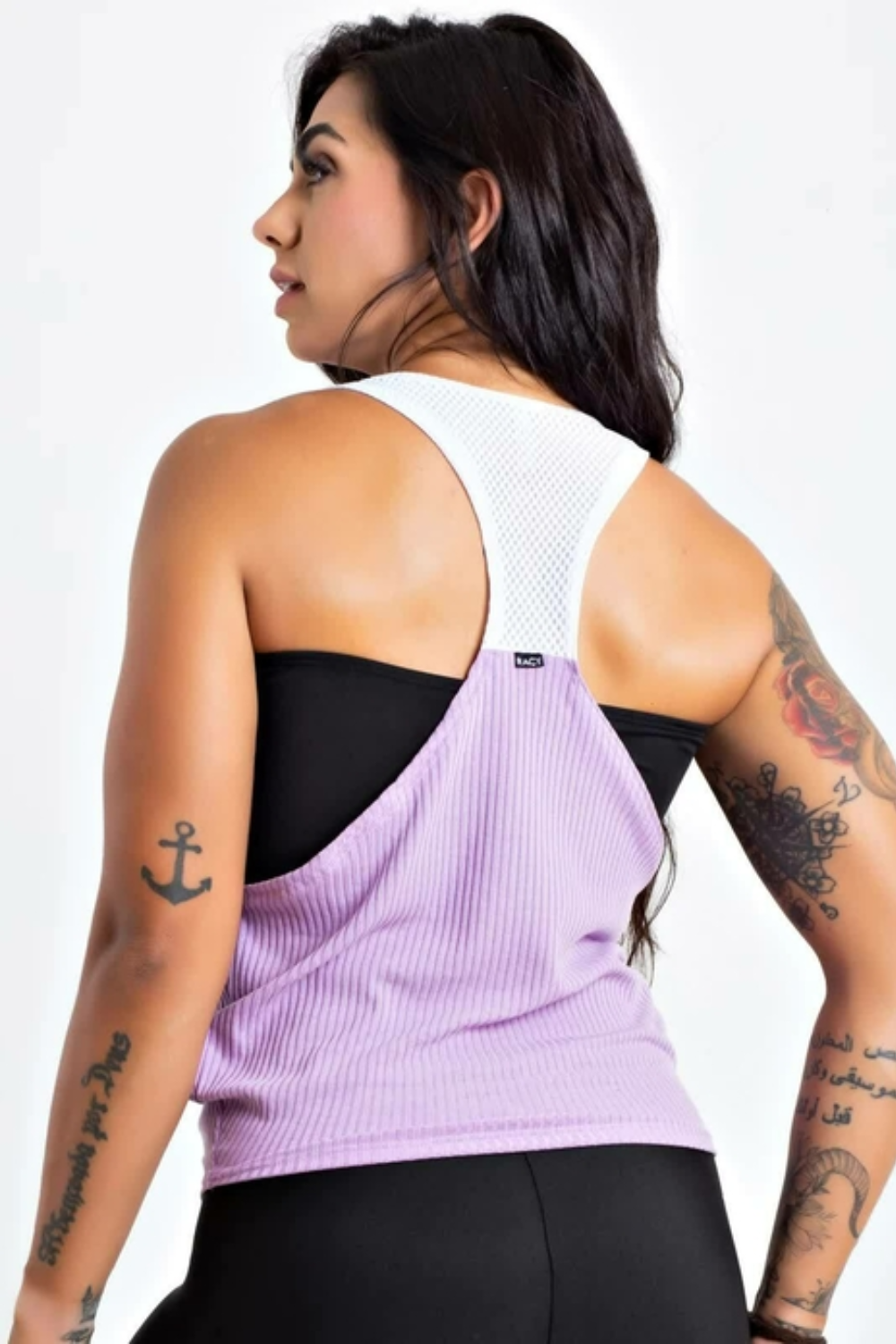 Regata Lilás + Top Faixa Fitness Nadadora