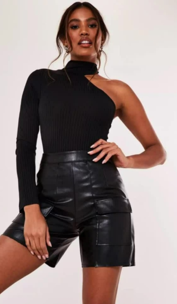 Body Uma Manga com Gola Feminino
