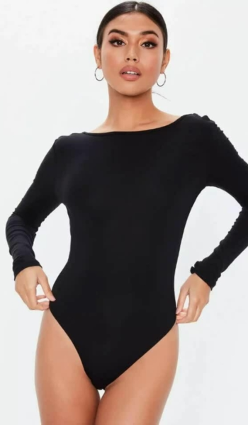 Body Costa Aberta Feminino Manga Longa