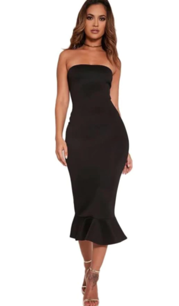 Vestido Tomara que Caia Peplum Midi