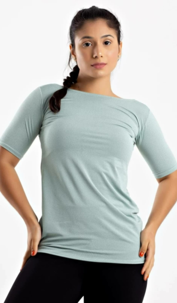 Blusa Verde Metamorfose Fitness Tecido Texturizado