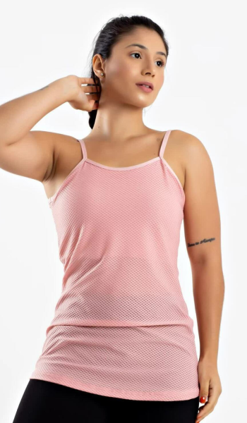 Camiseta Tela Embutido Alcinha Top