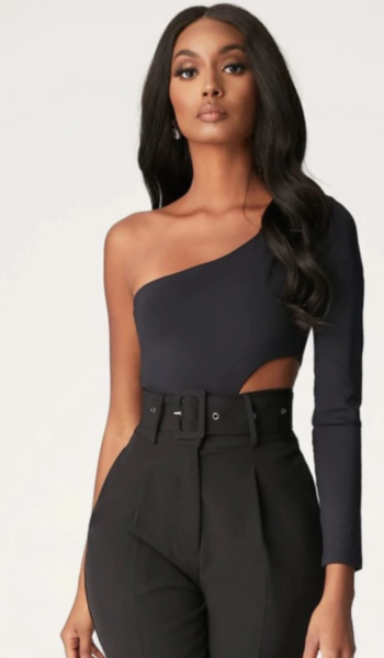 Body Um Ombro Só Detalhe Cintura Feminino