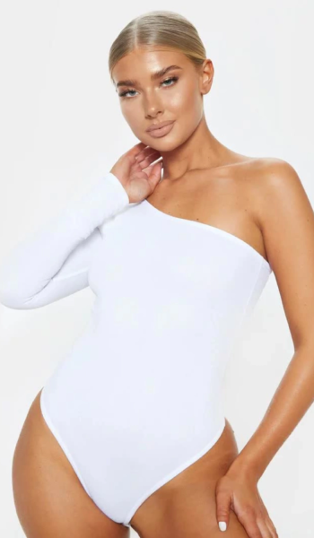 Body Um Ombro Só Manga Longa Feminino